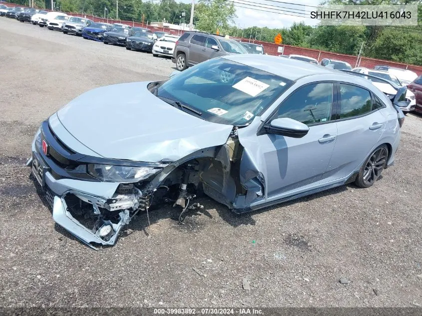 2020 Honda Civic Sport VIN: SHHFK7H42LU416043 Lot: 39983892