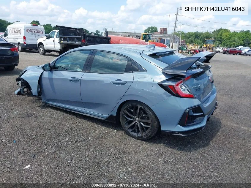 2020 Honda Civic Sport VIN: SHHFK7H42LU416043 Lot: 39983892