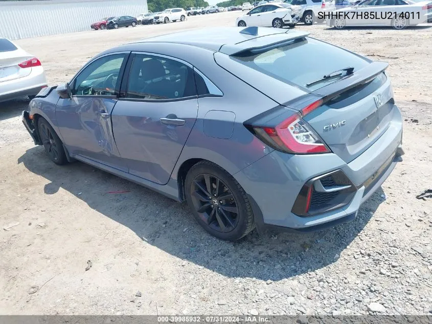 2020 Honda Civic Ex-L VIN: SHHFK7H85LU214011 Lot: 39985932