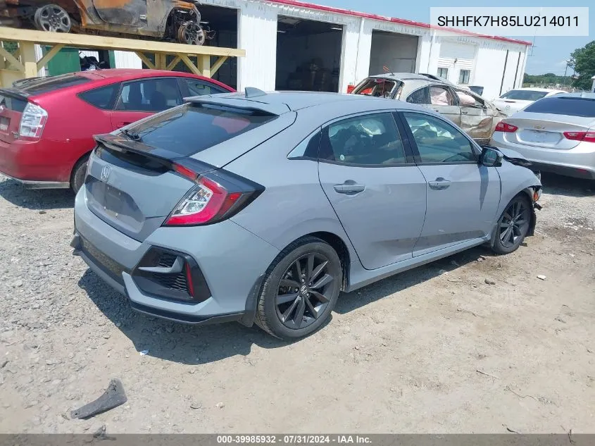 2020 Honda Civic Ex-L VIN: SHHFK7H85LU214011 Lot: 39985932