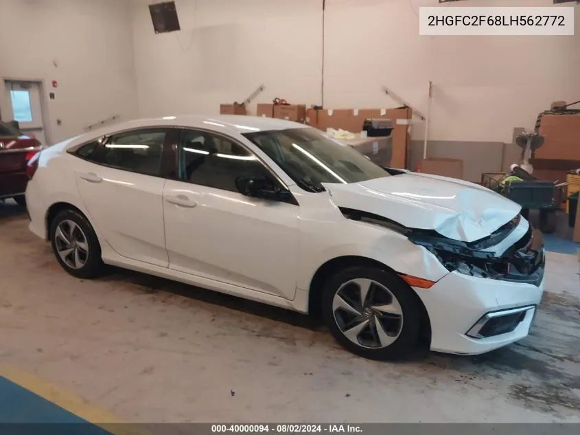 2020 Honda Civic Lx VIN: 2HGFC2F68LH562772 Lot: 40000094