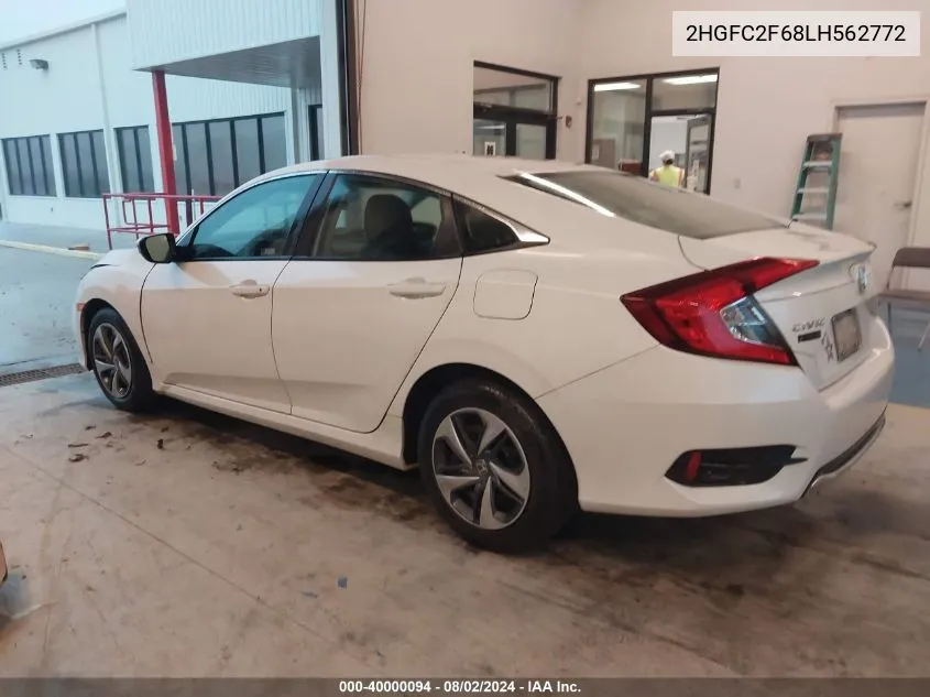 2020 Honda Civic Lx VIN: 2HGFC2F68LH562772 Lot: 40000094