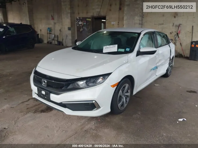 2020 Honda Civic Lx VIN: 2HGFC2F69LH550212 Lot: 40012428