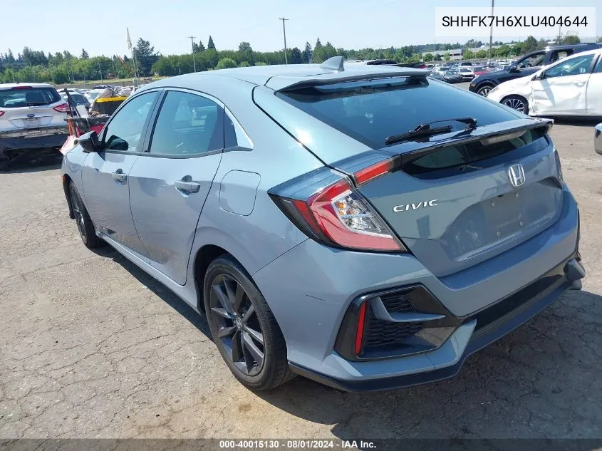 2020 Honda Civic Ex VIN: SHHFK7H6XLU404644 Lot: 40015130