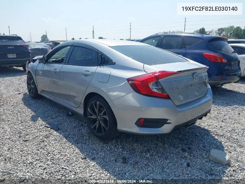 2020 Honda Civic Sport VIN: 19XFC2F82LE030140 Lot: 40031616