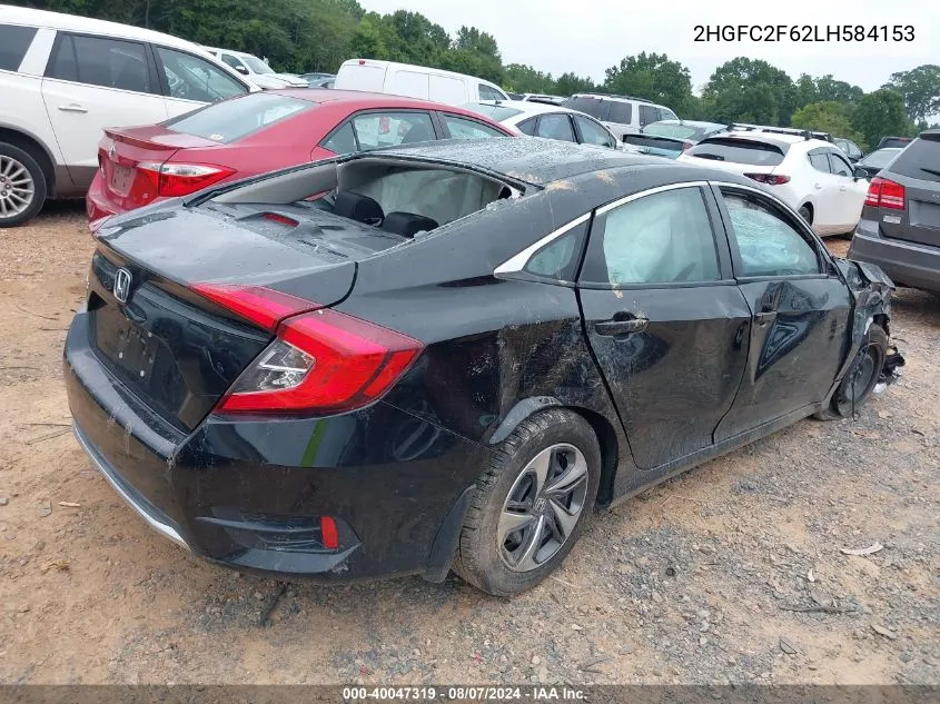 2020 Honda Civic Lx VIN: 2HGFC2F62LH584153 Lot: 40047319