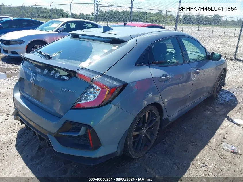 2020 Honda Civic Sport VIN: SHHFK7H46LU411864 Lot: 40058201