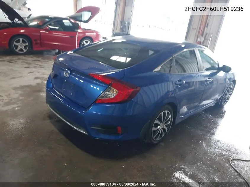 2020 Honda Civic Lx VIN: 2HGFC2F60LH519236 Lot: 40059104