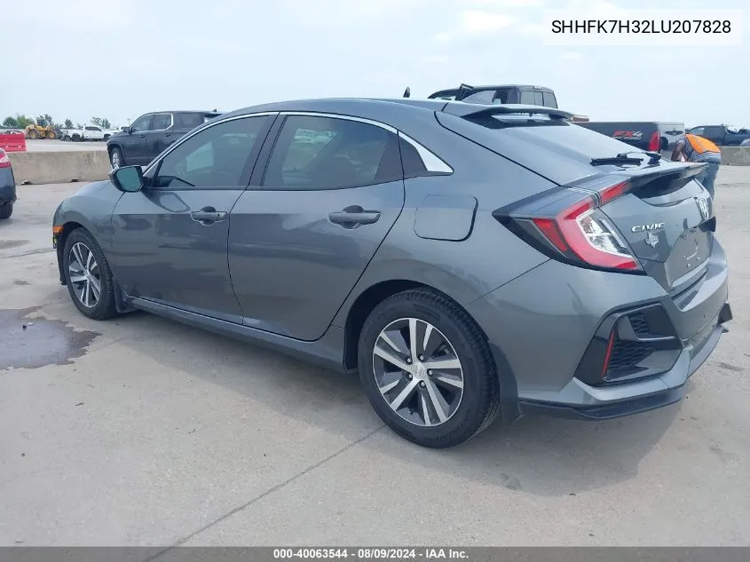 2020 Honda Civic Lx VIN: SHHFK7H32LU207828 Lot: 40063544