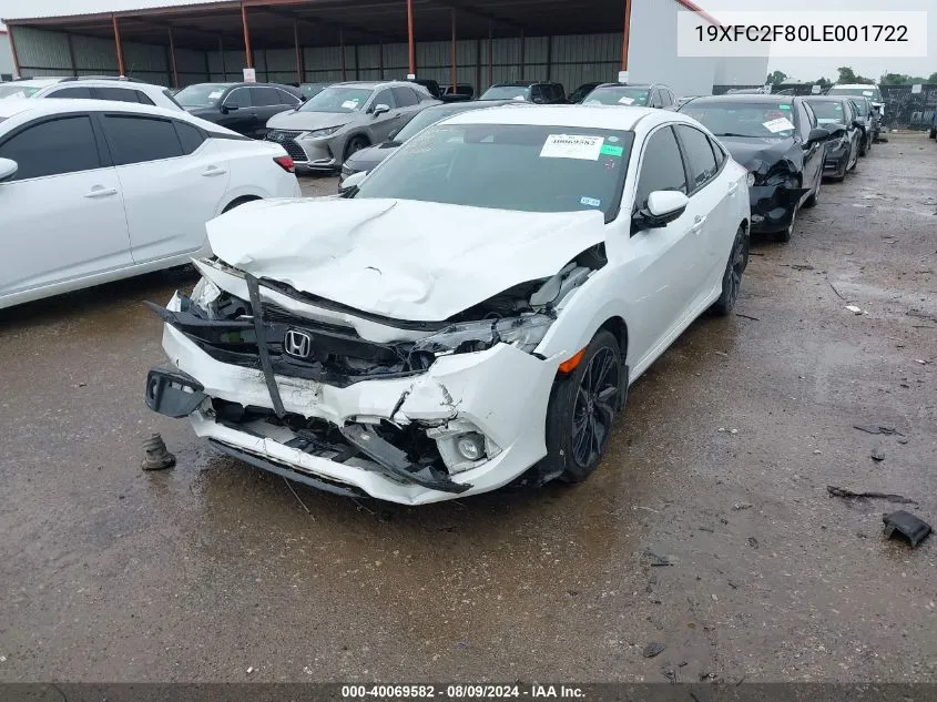 2020 Honda Civic Sport VIN: 19XFC2F80LE001722 Lot: 40069582