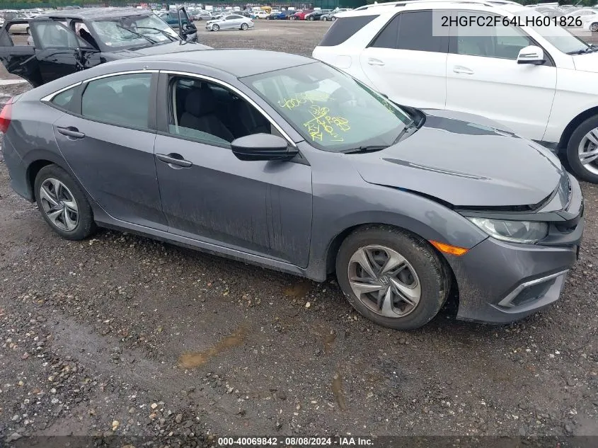 2020 Honda Civic Lx VIN: 2HGFC2F64LH601826 Lot: 40069842