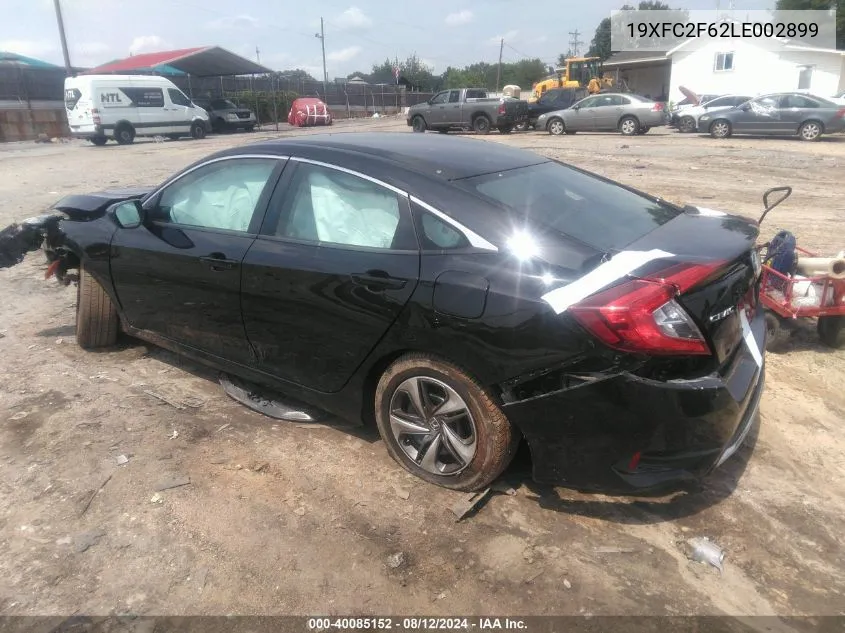 2020 Honda Civic Lx VIN: 19XFC2F62LE002899 Lot: 40085152