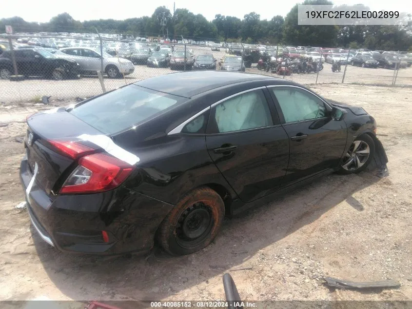 2020 Honda Civic Lx VIN: 19XFC2F62LE002899 Lot: 40085152