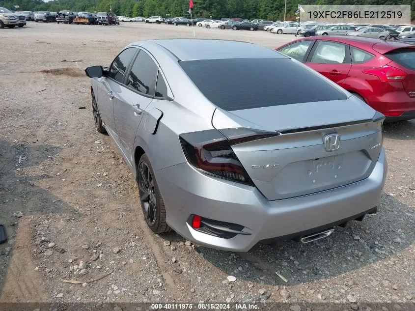 2020 Honda Civic Sport VIN: 19XFC2F86LE212519 Lot: 40111975