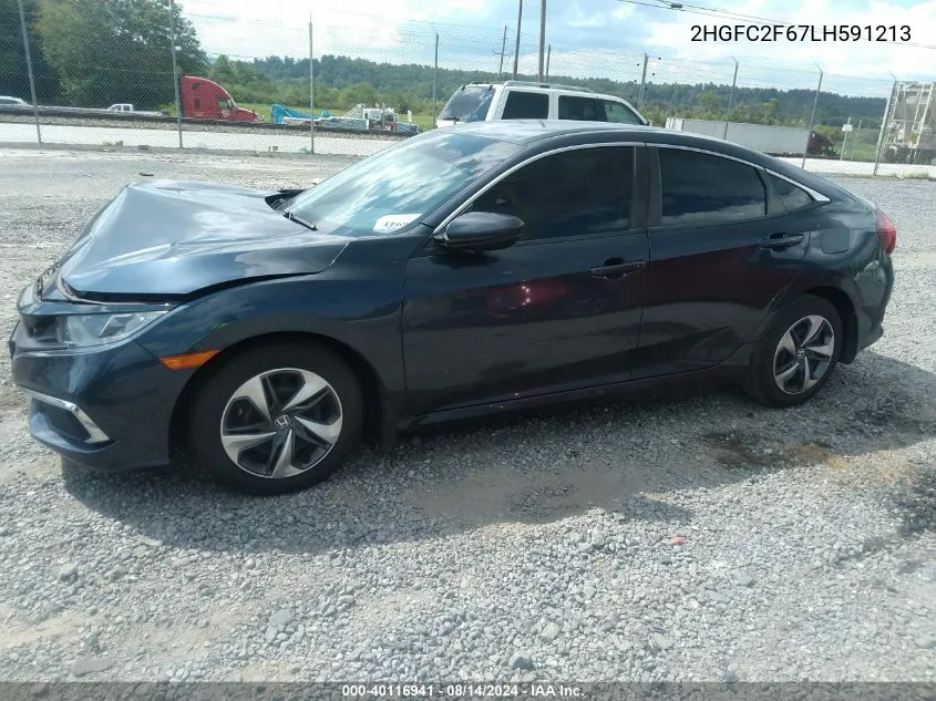 2020 Honda Civic Lx VIN: 2HGFC2F67LH591213 Lot: 40116941