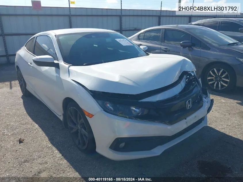 2020 Honda Civic Sport VIN: 2HGFC4B8XLH301792 Lot: 40119165