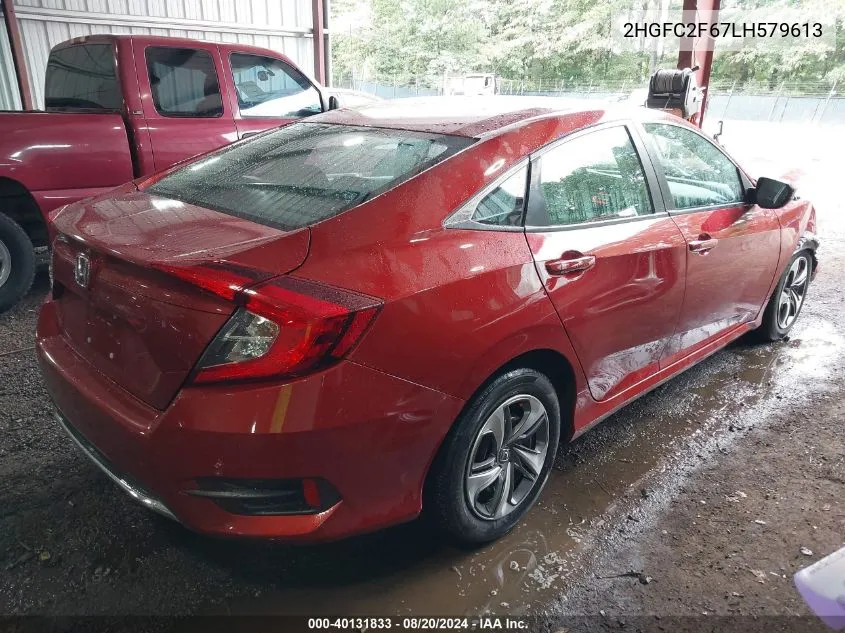 2020 Honda Civic Lx VIN: 2HGFC2F67LH579613 Lot: 40131833