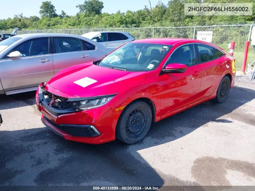 2020 Honda Civic Lx VIN: 2HGFC2F66LH556002 Lot: 40133599