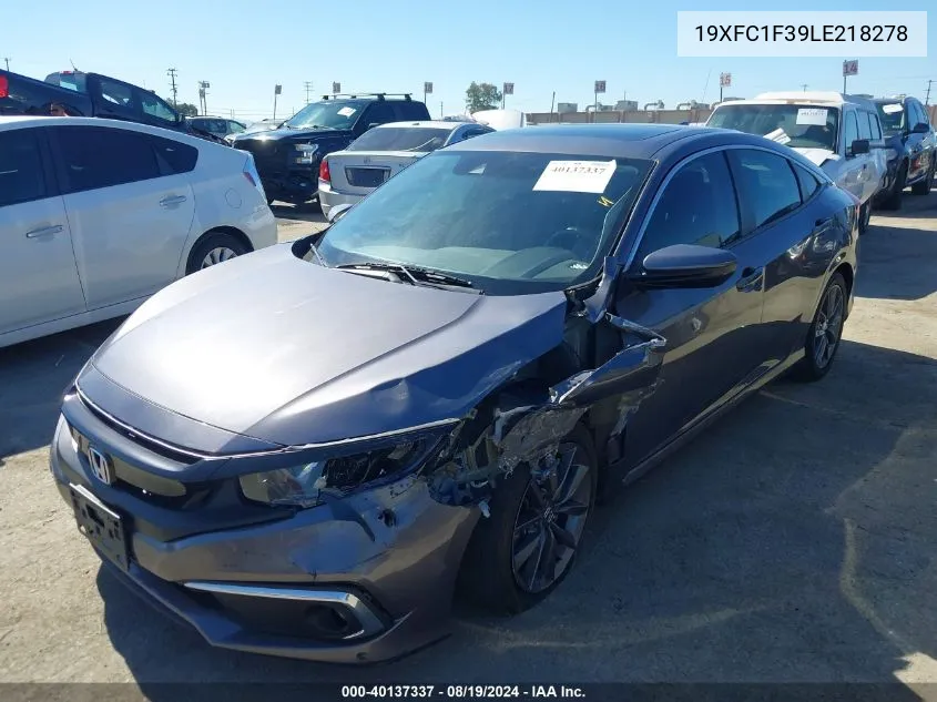 2020 Honda Civic Ex VIN: 19XFC1F39LE218278 Lot: 40137337