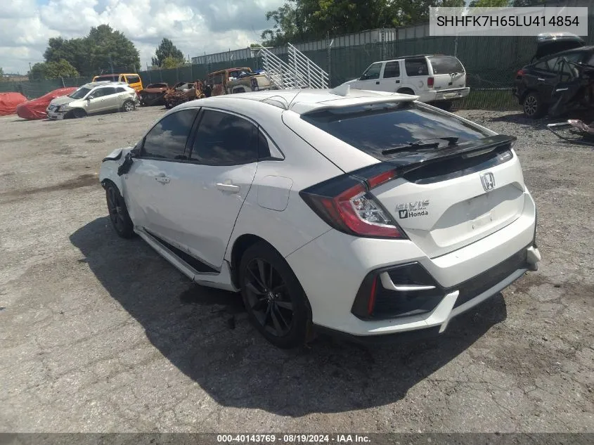 2020 Honda Civic Ex VIN: SHHFK7H65LU414854 Lot: 40143769