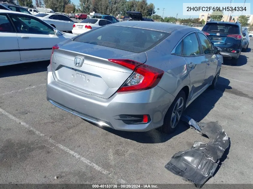 2020 Honda Civic Lx VIN: 2HGFC2F69LH534334 Lot: 40153736