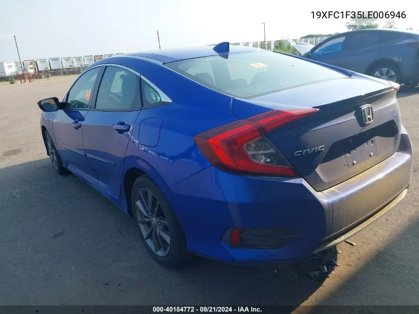 2020 Honda Civic Ex VIN: 19XFC1F35LE006946 Lot: 40154772