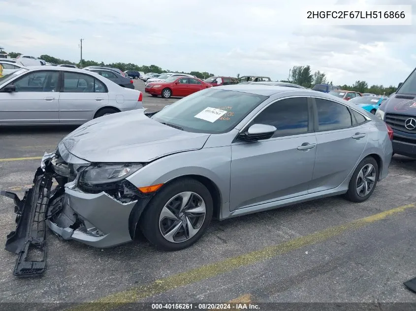 2020 Honda Civic Lx VIN: 2HGFC2F67LH516866 Lot: 40156261