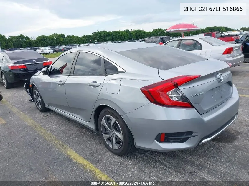 2020 Honda Civic Lx VIN: 2HGFC2F67LH516866 Lot: 40156261