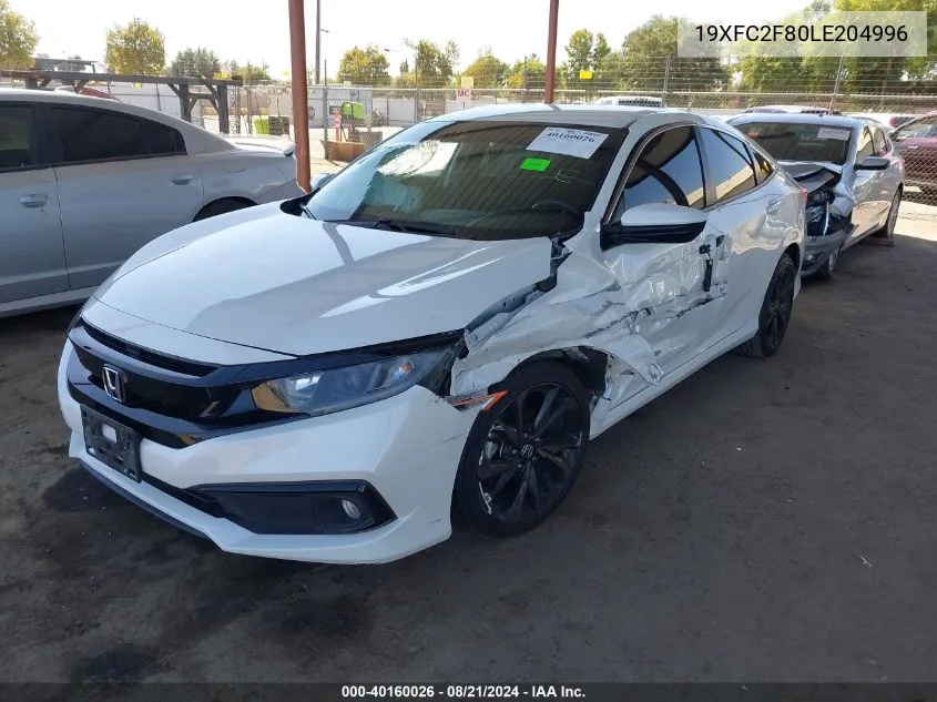 2020 Honda Civic Sport VIN: 19XFC2F80LE204996 Lot: 40160026