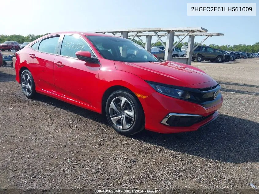 2020 Honda Civic Lx VIN: 2HGFC2F61LH561009 Lot: 40162340