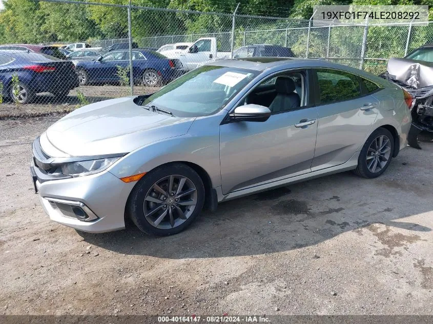 2020 Honda Civic Exl VIN: 19XFC1F74LE208292 Lot: 40164147