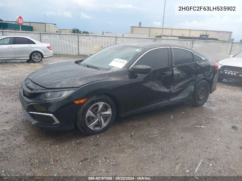 2020 Honda Civic Lx VIN: 2HGFC2F63LH535902 Lot: 40167858