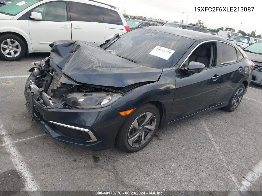 2020 Honda Civic Lx VIN: 19XFC2F6XLE213087 Lot: 40173770