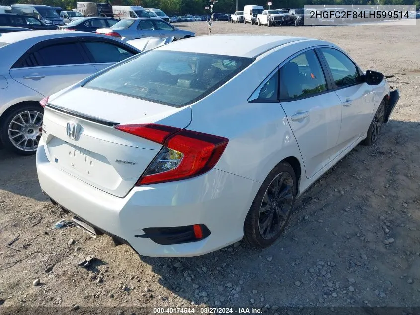 2HGFC2F84LH599514 2020 Honda Civic Sport