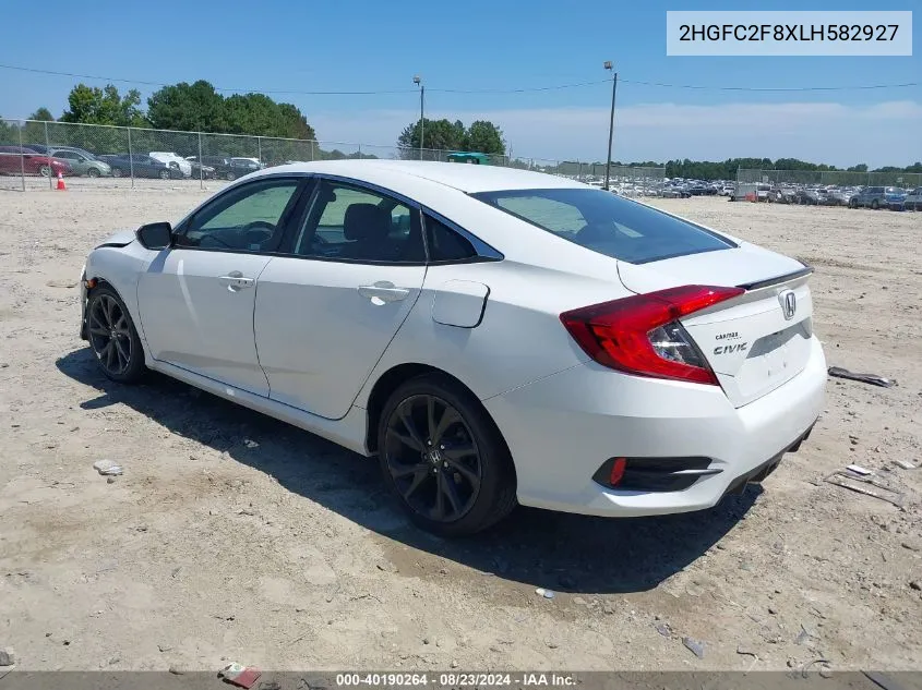 2020 Honda Civic Sport VIN: 2HGFC2F8XLH582927 Lot: 40190264