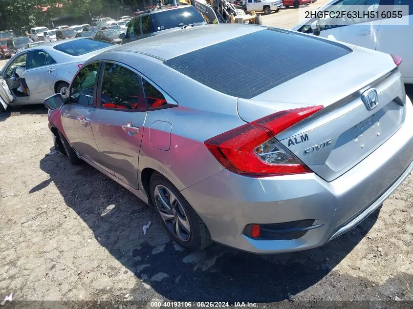 2020 Honda Civic Lx VIN: 2HGFC2F63LH516055 Lot: 40193106