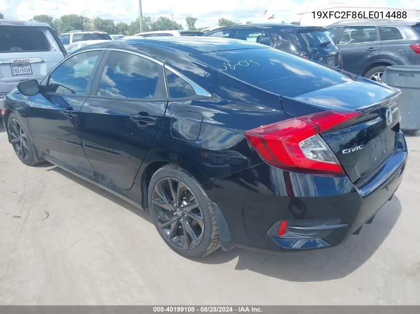 2020 Honda Civic Sport VIN: 19XFC2F86LE014488 Lot: 40199108