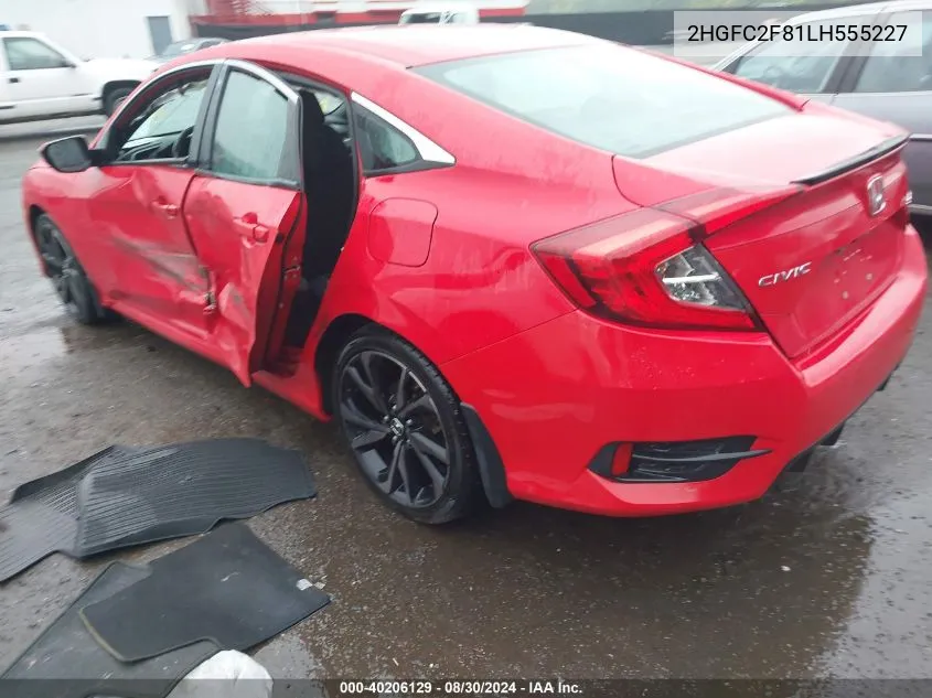 2020 Honda Civic Sport VIN: 2HGFC2F81LH555227 Lot: 40206129