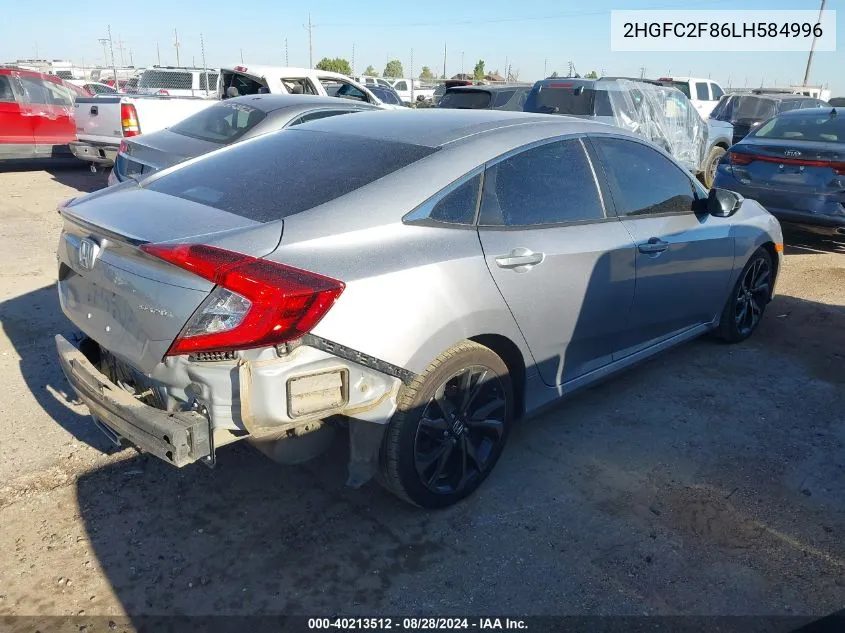 2HGFC2F86LH584996 2020 Honda Civic Sport