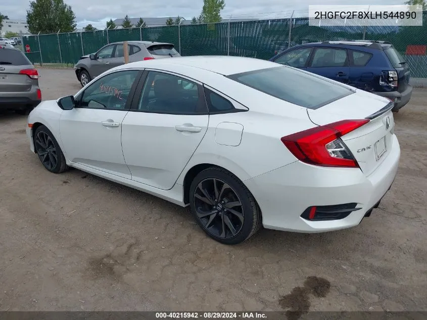 2020 Honda Civic Sport VIN: 2HGFC2F8XLH544890 Lot: 40215942