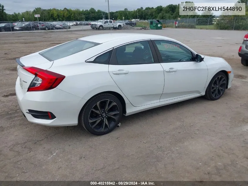 2020 Honda Civic Sport VIN: 2HGFC2F8XLH544890 Lot: 40215942