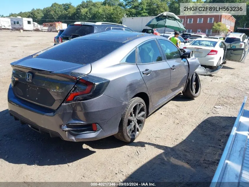 2020 Honda Civic Sport VIN: 2HGFC2F89LH563236 Lot: 40217346