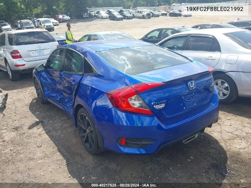 2020 Honda Civic Sport VIN: 19XFC2F88LE021992 Lot: 40217525