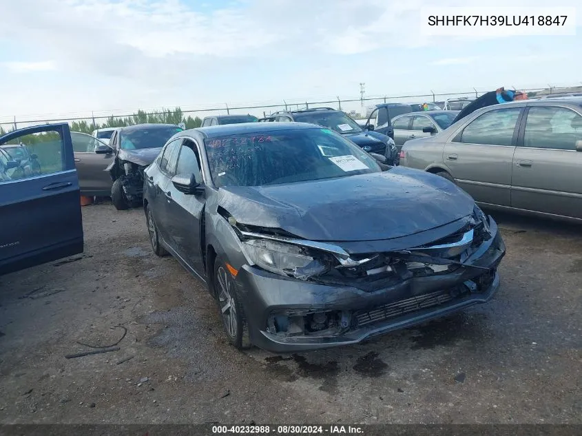 2020 Honda Civic Lx VIN: SHHFK7H39LU418847 Lot: 40232988