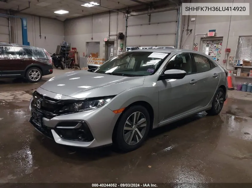 2020 Honda Civic Lx VIN: SHHFK7H36LU414920 Lot: 40244052