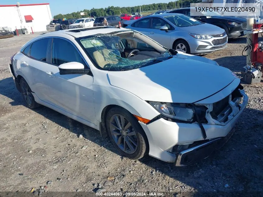 2020 Honda Civic Ex-L VIN: 19XFC1F7XLE020490 Lot: 40244063