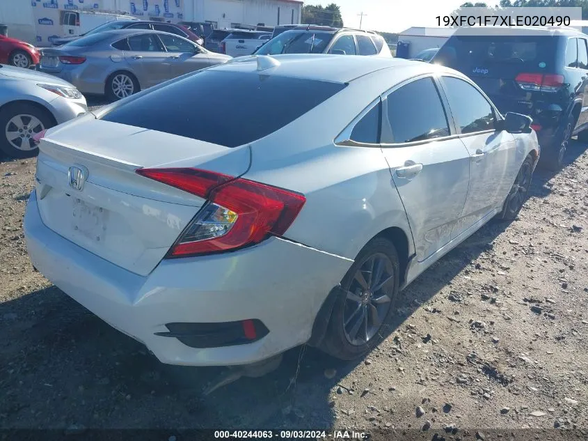 2020 Honda Civic Ex-L VIN: 19XFC1F7XLE020490 Lot: 40244063