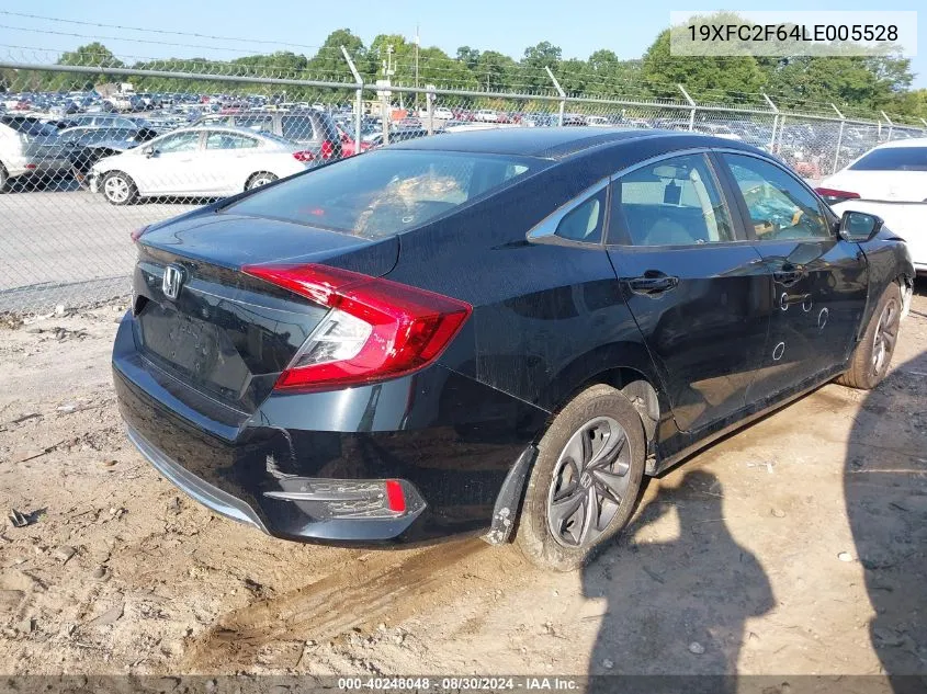 2020 Honda Civic Lx VIN: 19XFC2F64LE005528 Lot: 40248048