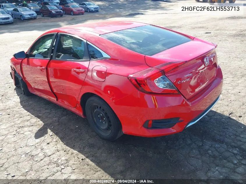 2020 Honda Civic Lx VIN: 2HGFC2F62LH553713 Lot: 40249274