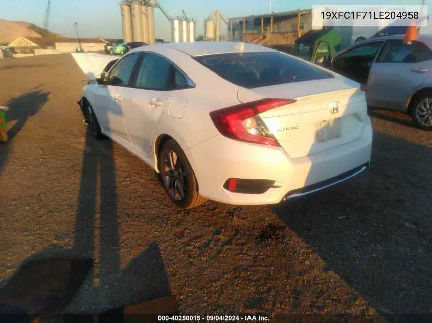 2020 Honda Civic Ex-L VIN: 19XFC1F71LE204958 Lot: 40250015